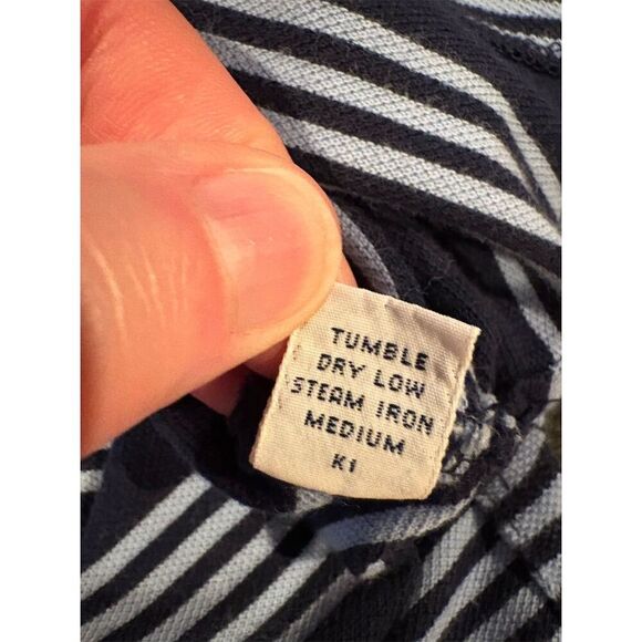 Polo Ralph Lauren Men's Large Blue Striped Short Sleeve Polo Shirt - Picture 9 of 11